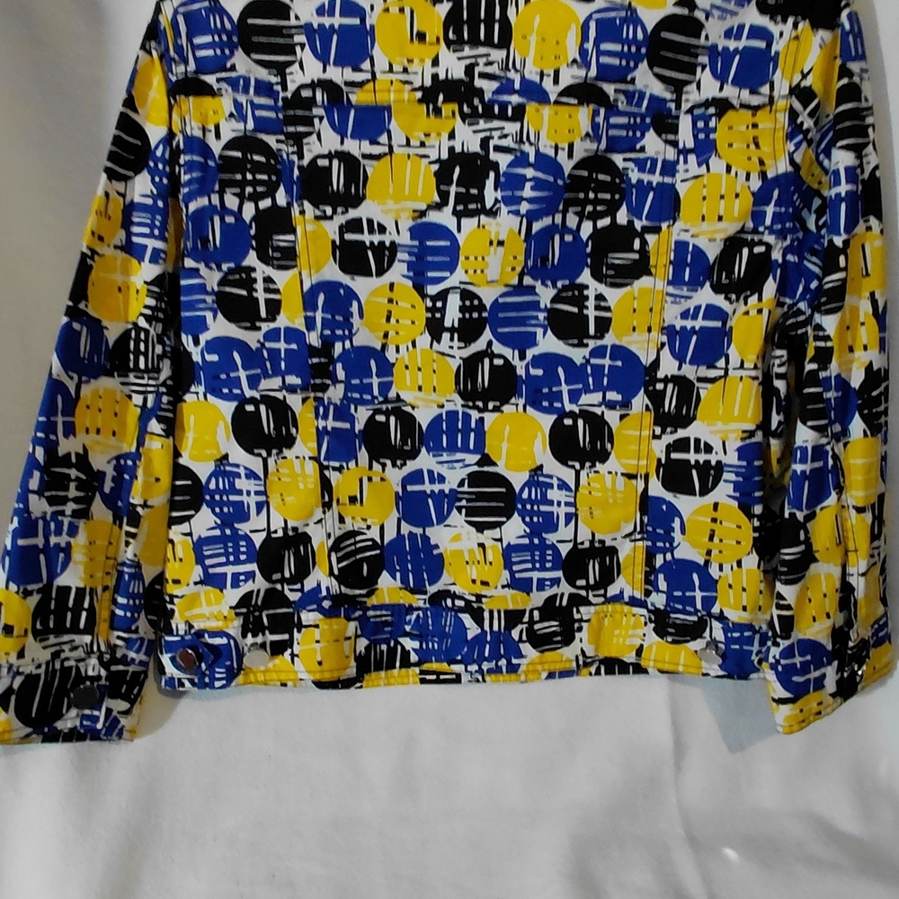 Ruby Rd. Navy and Mustard Geometric Jacket - Picture 8 of 10